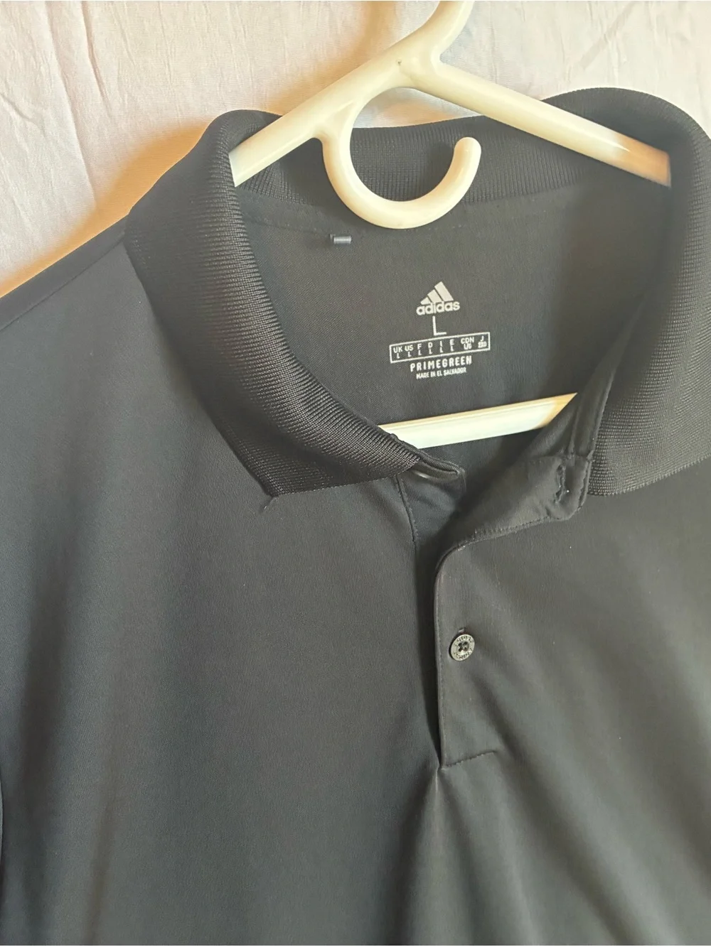 adidas Black Short-Sleeve Golf Polo